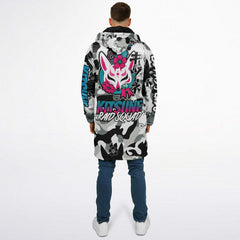 Kitsune White Zipper Cloak - AOP copy