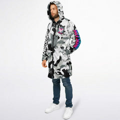 Kitsune White Zipper Cloak - AOP copy