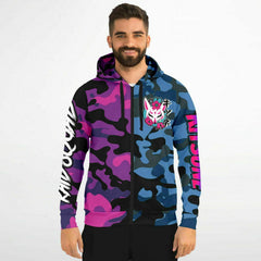 Kitsune Camo Athletic Zip-Up Hoodie
