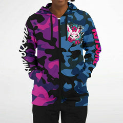 Kitsune Camo Athletic Zip-Up Hoodie