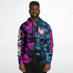 Kitsune Camo Athletic Zip-Up Hoodie