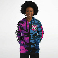 Kitsune Camo Athletic Zip-Up Hoodie