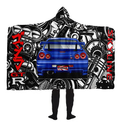 Skyline Car Parts Hooded Blanket