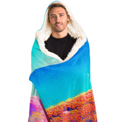 Space Flower Walk Hooded Blanket
