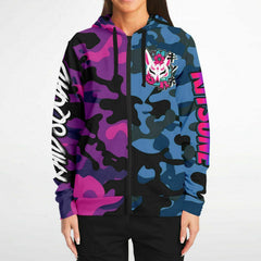 Kitsune Camo Athletic Zip-Up Hoodie