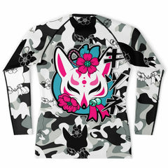 Kitsune Black White Fox Rash Guard