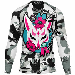 Kitsune Black White Fox Rash Guard